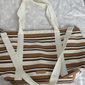Vera Bradley Striped Brown and White Tote Bag